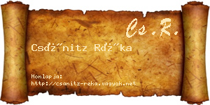 Csánitz Réka névjegykártya